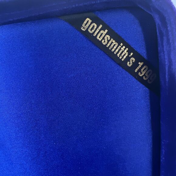 Goldsmith Vintage Velvet Holder Cobalt Blue 90s Maximalist Bold Decor - Picture 7 of 14